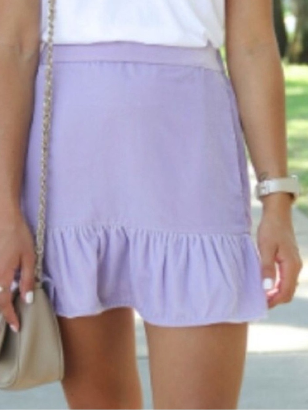 J. Crew lavender velvet peplum ruffle mini skirt size XS